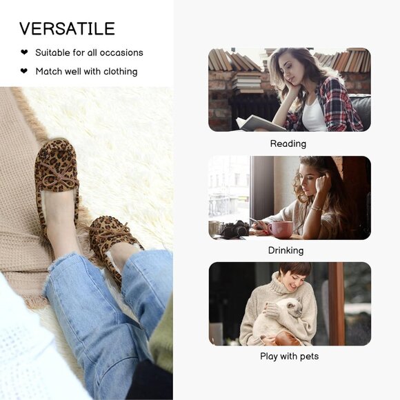 Women's Micro Suede Faux Fur Cozy Brown Indoor Outdoor House Slippers Boot Shoes - Picture 2 of 5